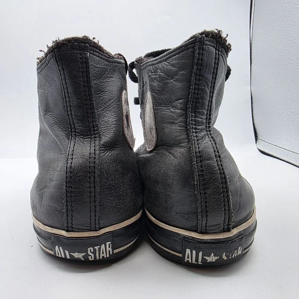 Converse All Star Leather Hi Top Mens Size 11 Black Casual Sneakers Athletic - Picture 4 of 15